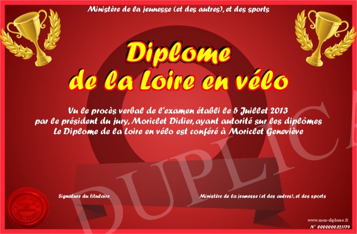 diplome velo